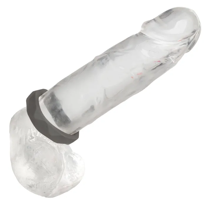 CalExotics Male Sex Toys Alpha Liquid Silicone Prolong Prismatic Ring Gray