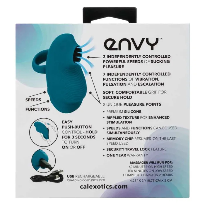 CalExotics Vibrators Envy Handheld Suction Massager Blue