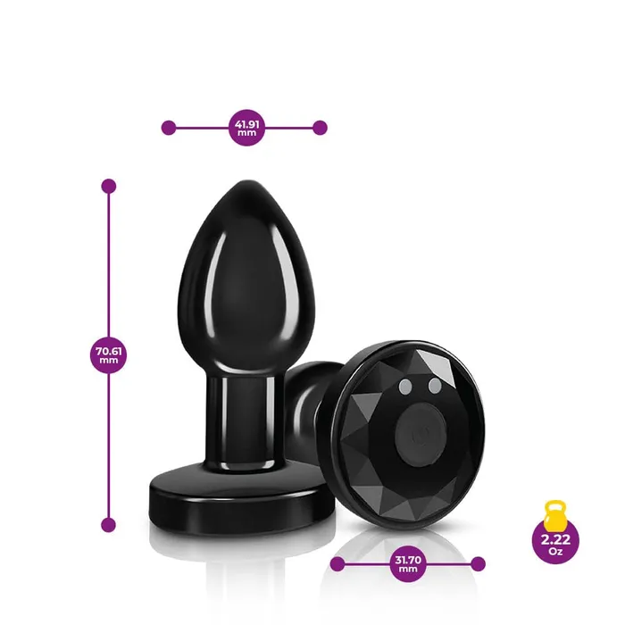 Cheeky Charms Rechargeable Vibrating Metal Butt Plug With Remote Control Gunmetal Small Preorder Only Viben Male Sex Toys