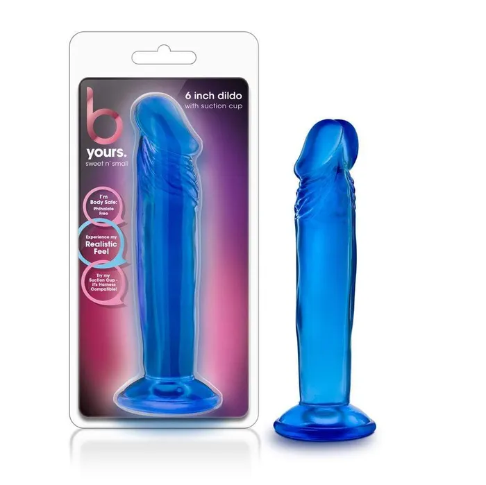 Dildos B Yours Sweet n Small 6 Inch Dildo With Suction Cup Blue Blush Novelties