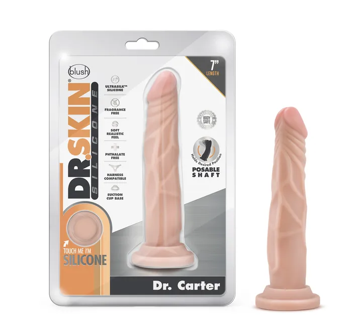 Dildos Blush Novelties Dr Skin Silicone Dr Carter 7 Inch Dong With Suction Cup Vanilla