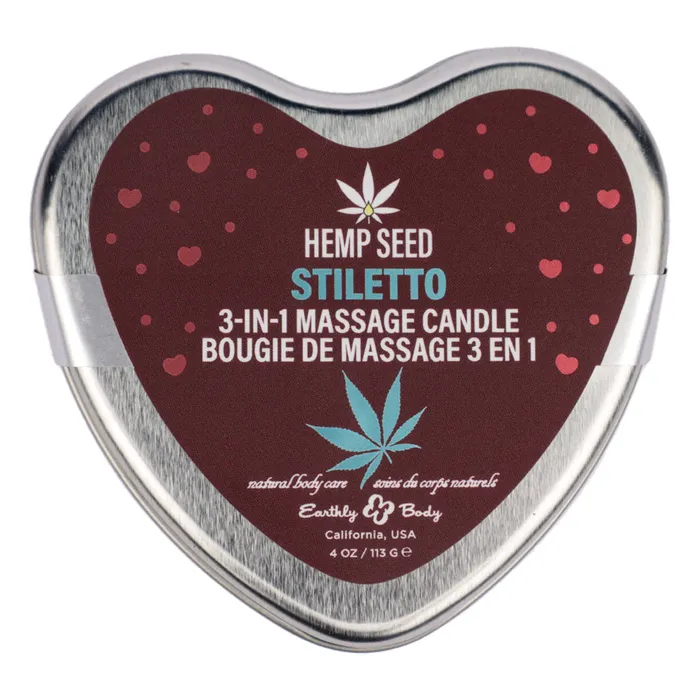 Earthly Body Hemp Seed 3 in 1 Massage Candle Stiletto 407oz Couples