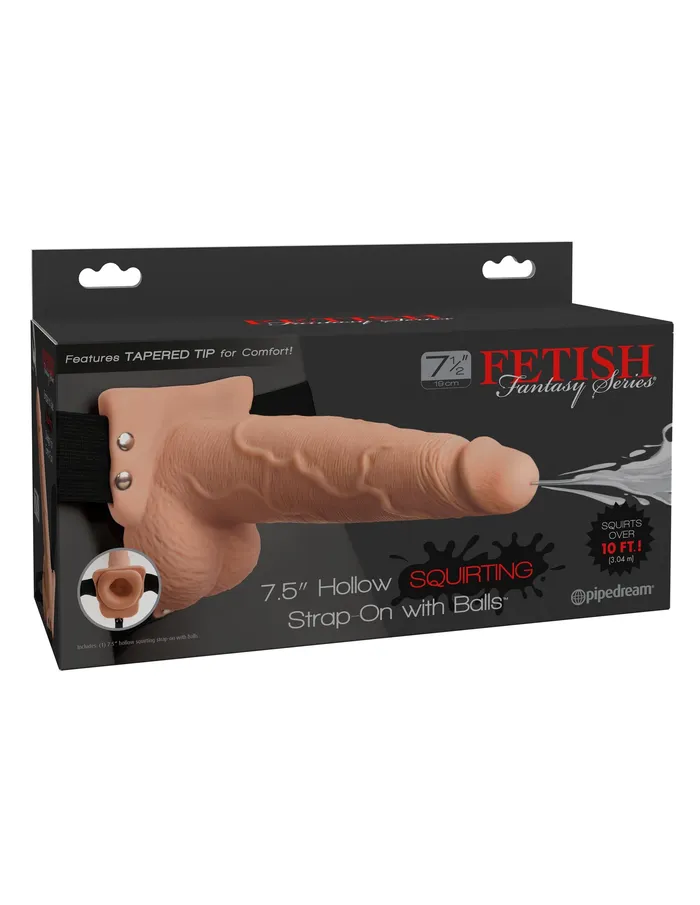 Female Sex Toys Pipedream Fetish Fantasy Series 75 Hollow Squirting Strapon With Balls Flesh