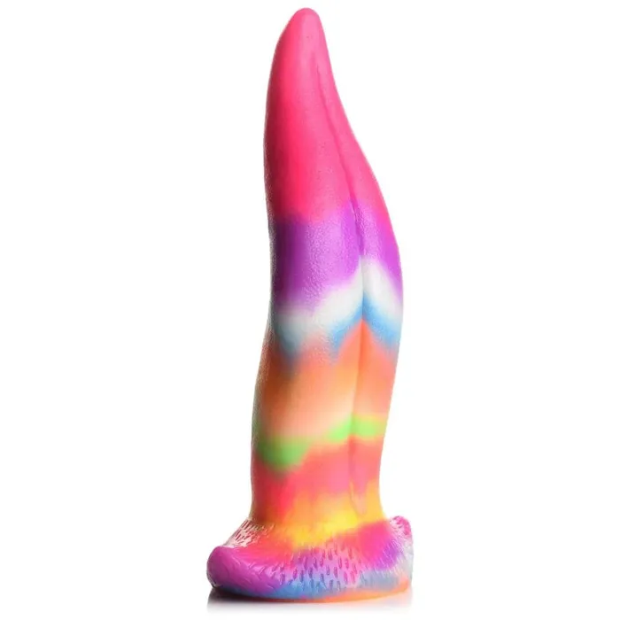 Female Sex Toys XR Brands Creature Cocks Unicorn Kiss Unicorn Tongue GlowintheDark Silicone Dildo