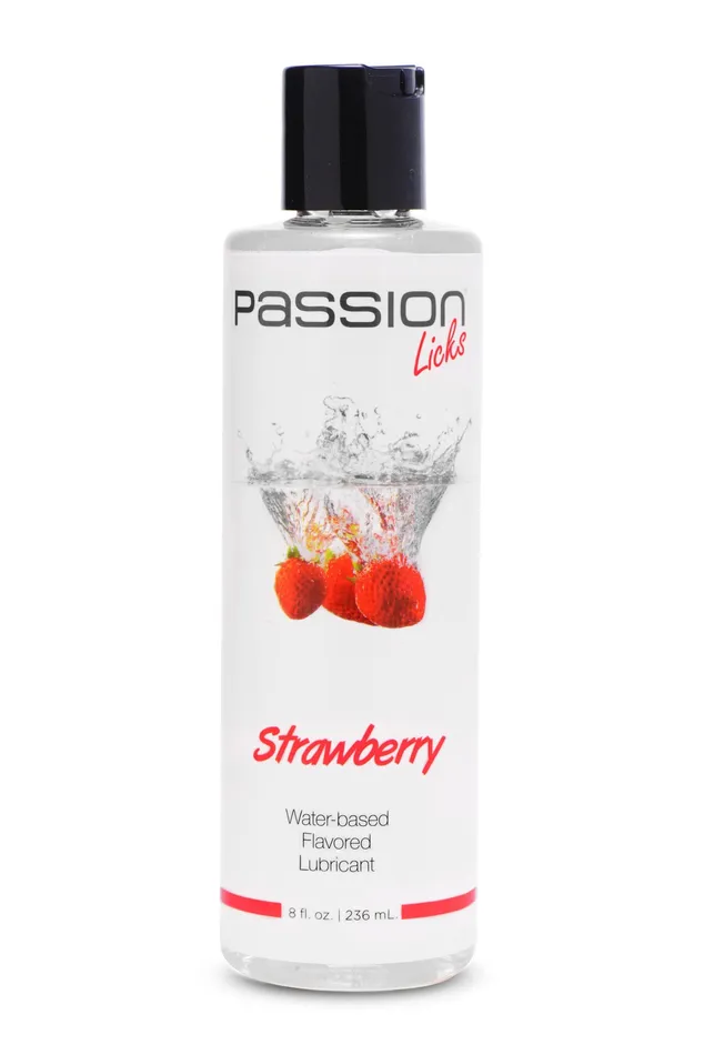 Lubricants Passion Licks Strawberry Water Based Flavored Lubricant 8 Fl Oz 236 ml XR Brands Passion Lubricant