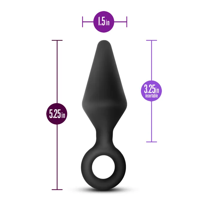 Male Sex Toys Blush Novelties Anal Adventures Platinum Silicone Loop Plug Large Black