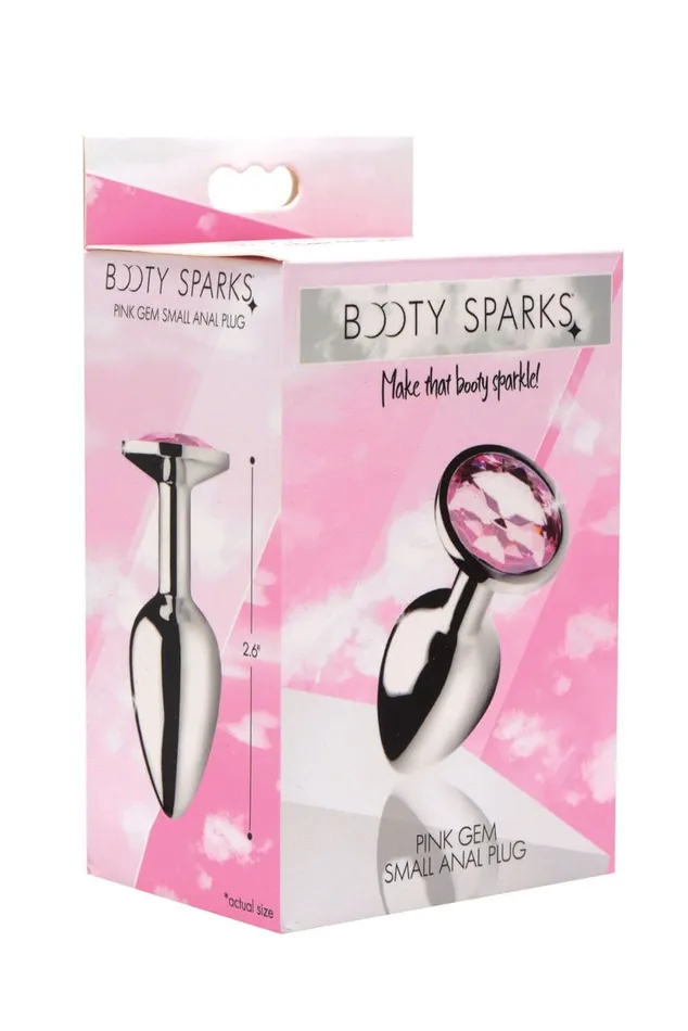 Male Sex Toys XR Brands Booty Sparks Pink Gem Anal Plug Small