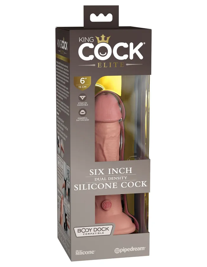 Pipedream Dildos King Cock Elite 6 Inch Silicone Dual Density Cock Light