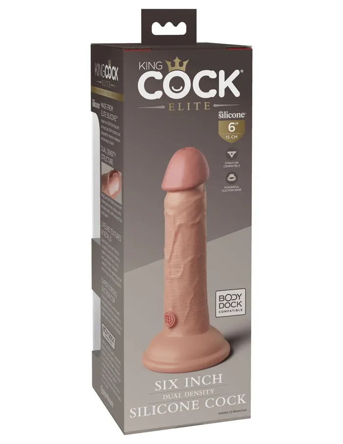 Pipedream Dildos King Cock Elite 6 Inch Silicone Dual Density Cock Light