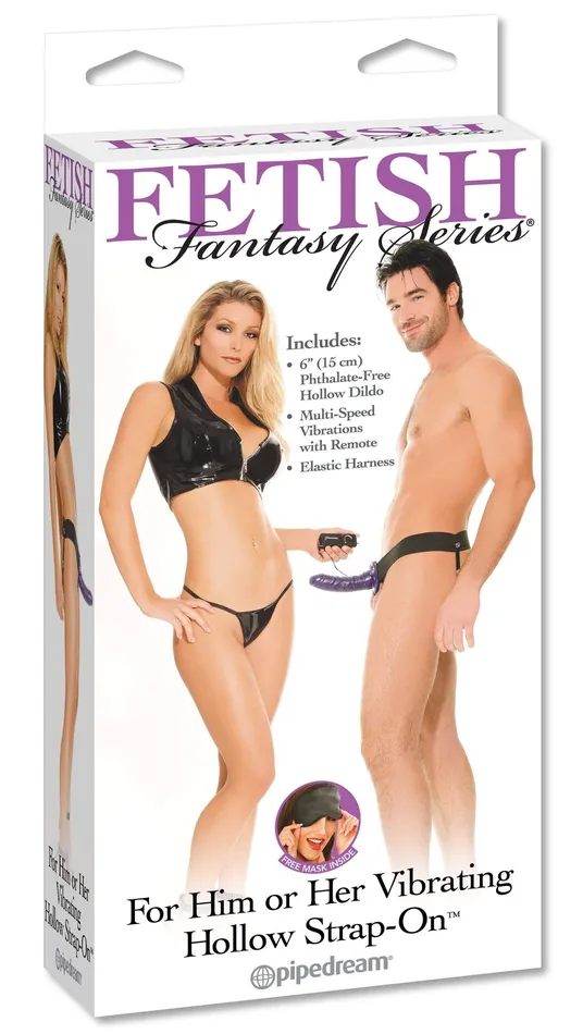 Pipedream Fetish Fantasy Series for Him or Her Vibrating Hollow Strapon Purple Female Sex Toys