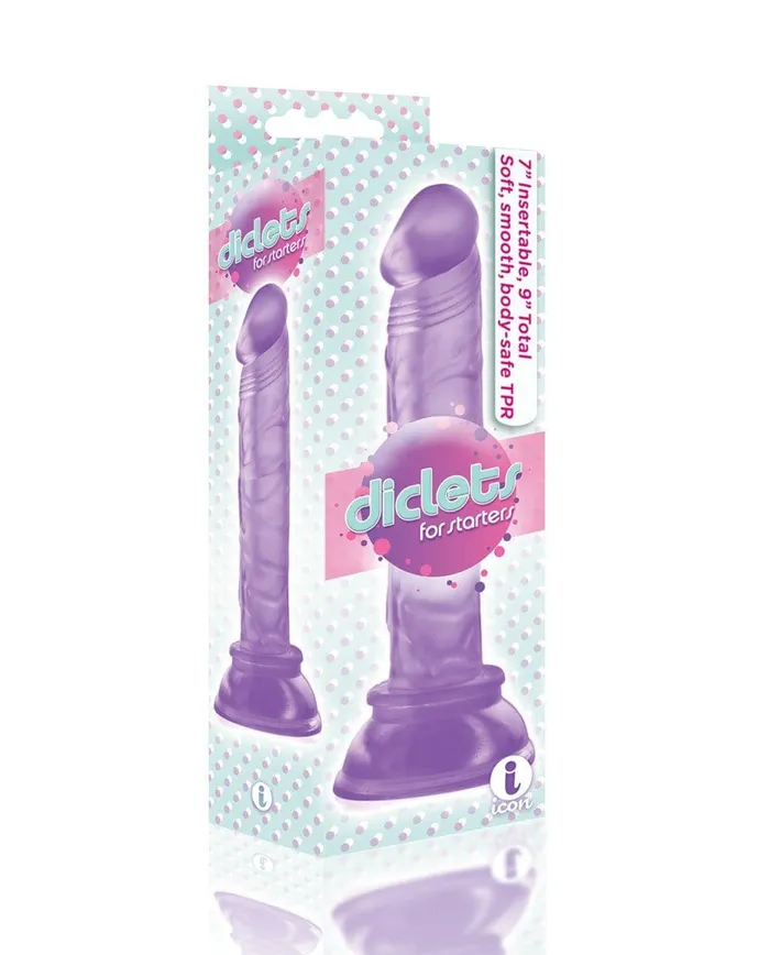 The 9s Diclets 8 Inch Jelly Dong Purple Icon Brands Dildos