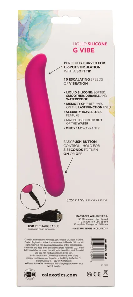 Vibrators CalExotics Bliss Liquid Silicone G Vibe Pink