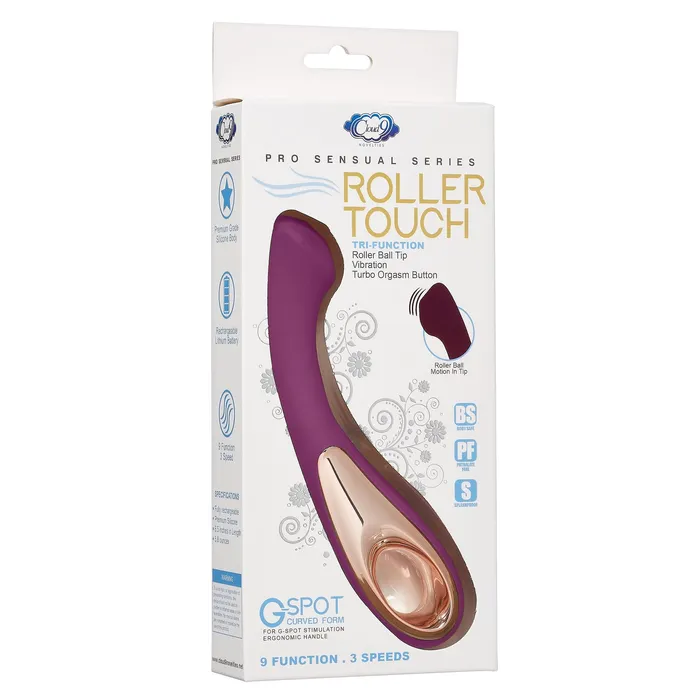 Vibrators Cloud 9 Novelties Pro Sensual Roller Touch TriFunction GSpot Curved Form Plum