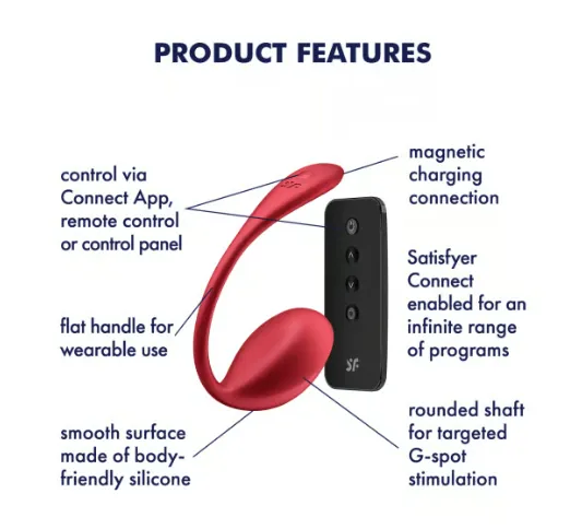 Vibrators Satisfyer Shiny Petal Connect App Red