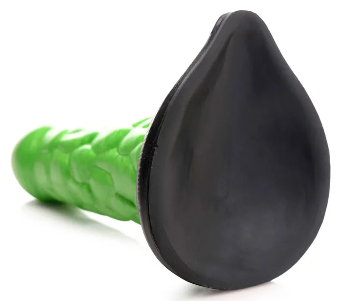 XR Brands Creature Cocks Female Sex Toys Cc Radioactive Reptile Thick Scaly Silicone Dildo Green