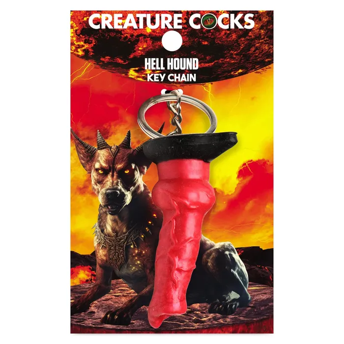 XR Brands Creature Cocks Vibrators Hell Hound Keychain Red