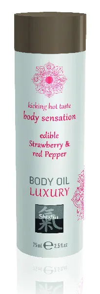 Anal Hot Shiatsu Luxury Body Oil Edible Strawberry Red Pepper