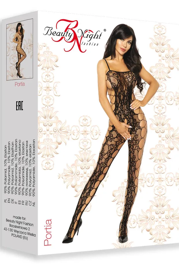 Beauty Night Bodystockings Playsuits Portia Bodystocking Black