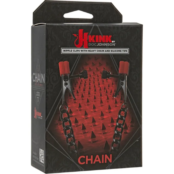 Doc Johnson Chain Nipple Clips With Heavy Chain Silicone Tips Bondage Sex Toy Couples