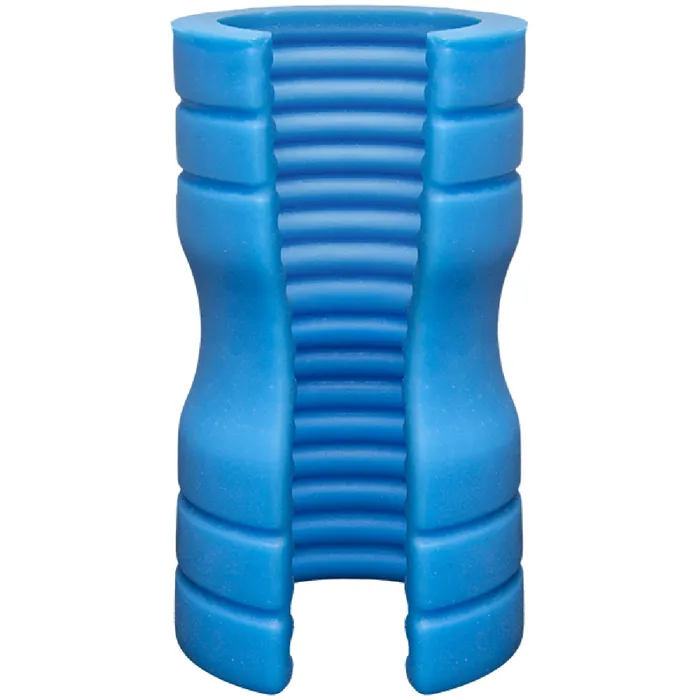 Doc Johnson Male Sex Toys TRUSKYN Silicone Stroker Ribbed Blue