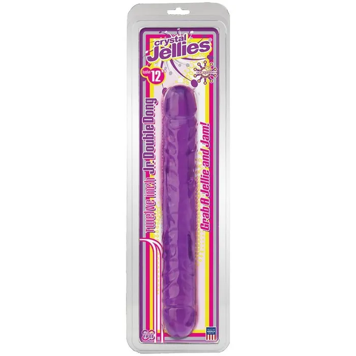 Erotica Adult Toys Crystal Jellies Jr Double Dong 12 Purple Dildos