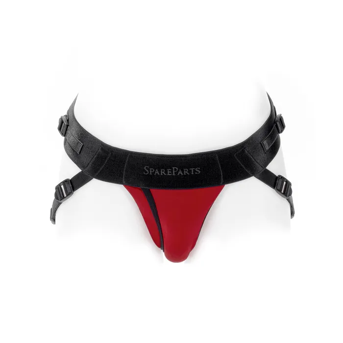 Female Sex Toys SpareParts HardWear SpareParts Joque Cover Undwr Harness Red Double Strap Size B Nylon