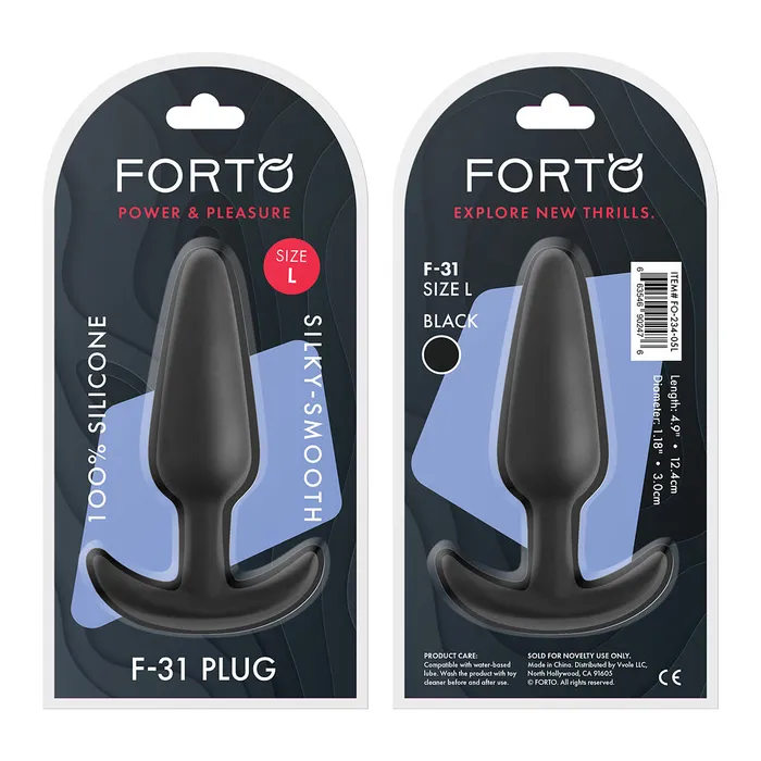 FORTO FORTO F31 Plug Black Assorted Sizes Anal