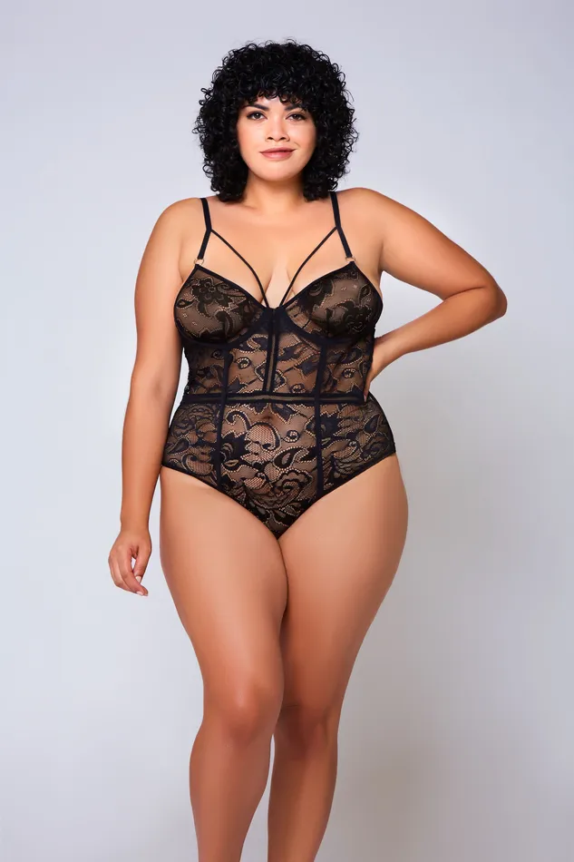 iCollection Lingerie Couples Kaliana Floral Lace Teddy