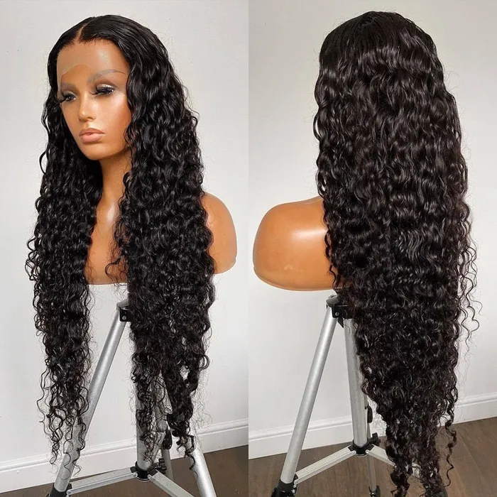 Javaughn69ways Anal 360 Lace Frontal Wig 28 30 Inch Water Wave Brazilian Human Hair 180 Density