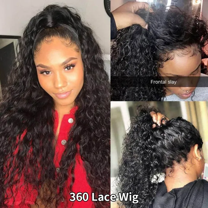 Javaughn69ways Anal 360 Lace Frontal Wig 28 30 Inch Water Wave Brazilian Human Hair 180 Density