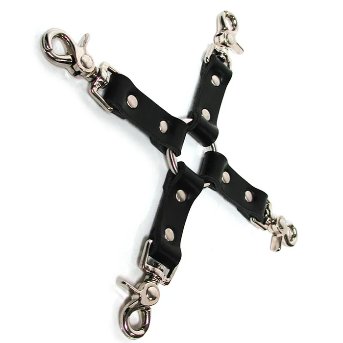 KinkLab Leather Hog Tie Black Kinklab Restraints