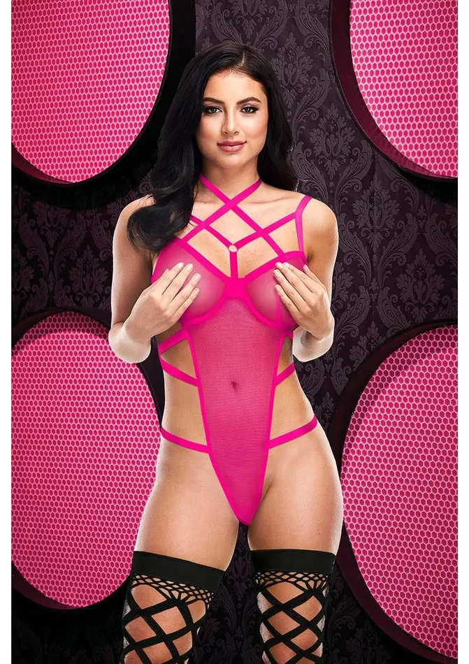 Lapdance Lingerie Strappy Caged Teddy Vibrators