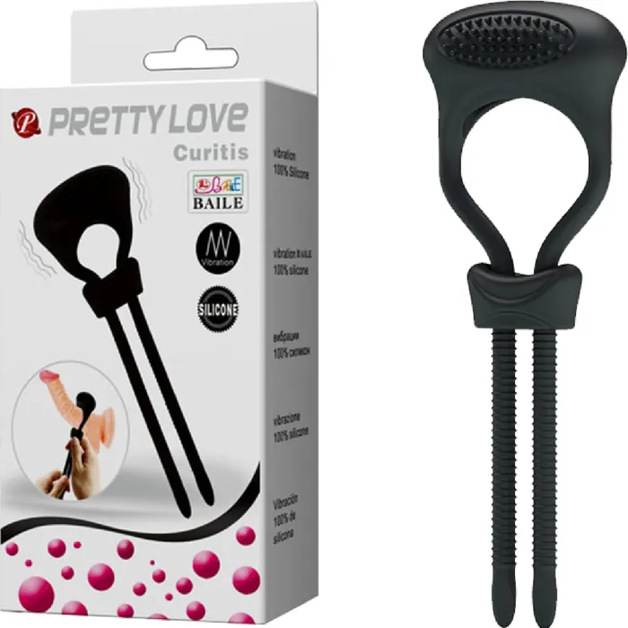 Pretty Love Vibrators Curitis Cockring Black Sex Toy Adult Pleasure