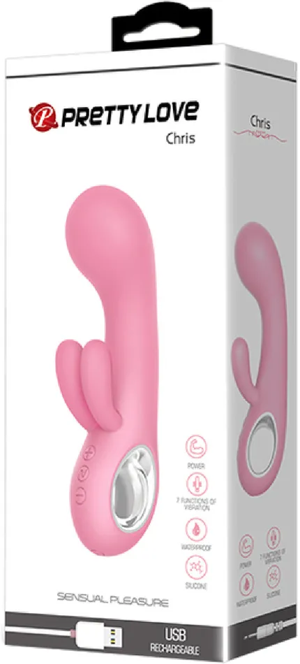 Rechargeable Chris Pink Vibrator Dildo Sex Adult Pleasure Orgasm Pretty Love Female Sex Toys