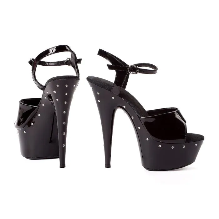 Rhinestone Platform Black 6in Ellie Shoes Anal