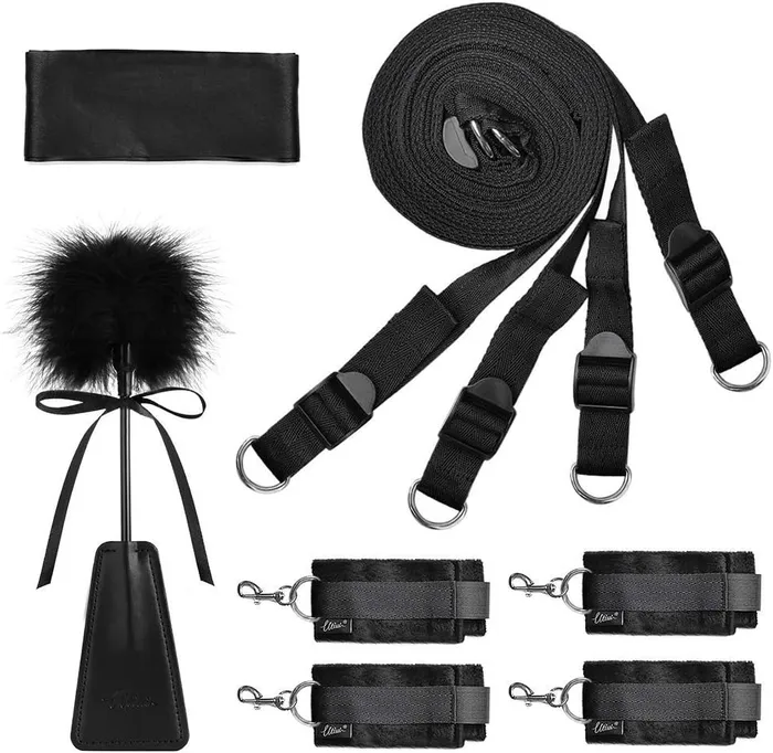 Sex Bondage BDSM Kit UTIMI Restraints Set Sex Toys with Hand Cuffs Ankle Cuff Bondage Collection Blindfold Tickler Included mksex Couples