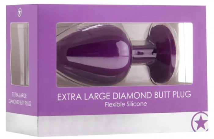 Shots Media Anal Extra Large Diamond Butt Plug Purple