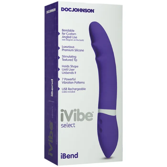 Vibrators Doc Johnson IBend Multi Speed Massager Vibraotr Dildo Dong Sex Toy Purple