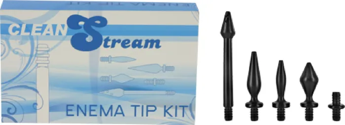 XR Brands Anal Enema Tip Set Black Sex Toy Adult Pleasure