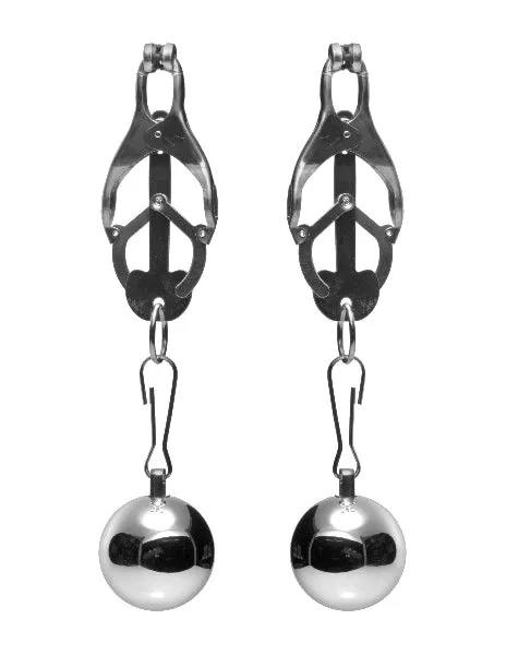 XR Brands Deviant Monarch Weighted Nipple Clamps Female Sex Toys