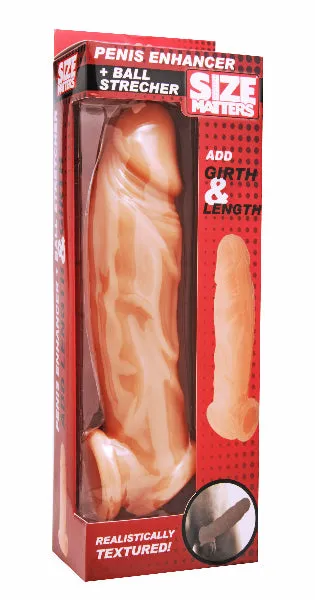 XR Brands Male Sex Toys Realistic Flesh Penis Enhancer and Ball Stretcher