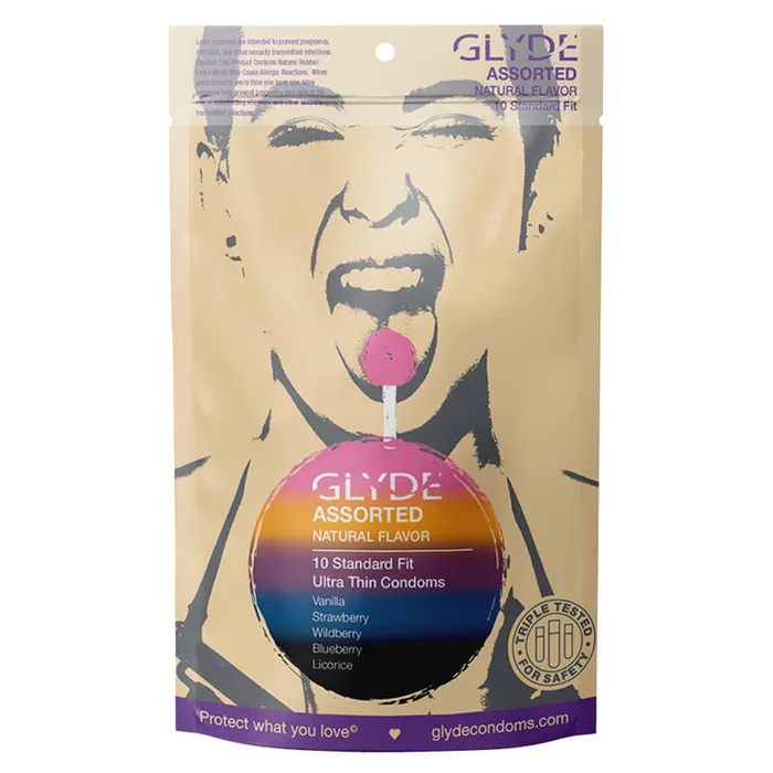 Glyde Condoms Glyde Ultra Natural Flavor Condom 10pk Asst Female Sex Toys