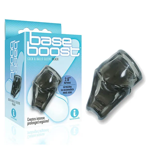 Icon Brands The 9s Base Boost Black Cock Ball Sleeve Male Sex Toys