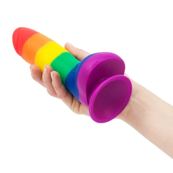 Justin 8 Rainbow Dildo With Suction Cup Swan Swan Female Sex Toys