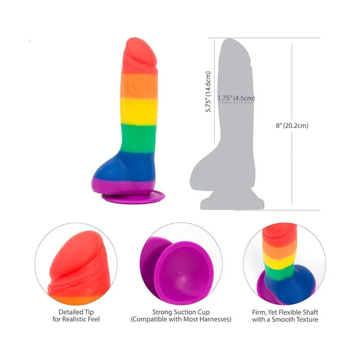 Justin 8 Rainbow Dildo With Suction Cup Swan Swan Female Sex Toys