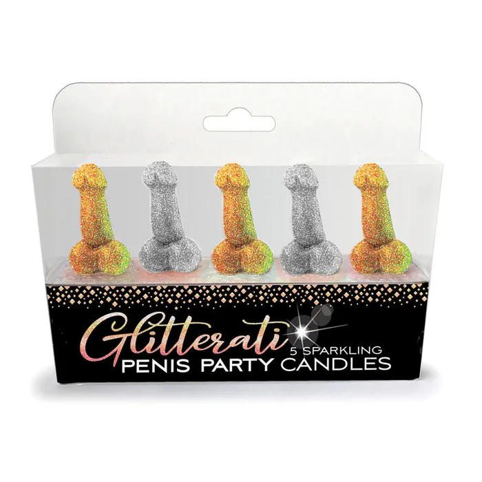 Little Genie Glitterati Penis Party Candles Novelty Candles 5 Pack Male Sex Toys