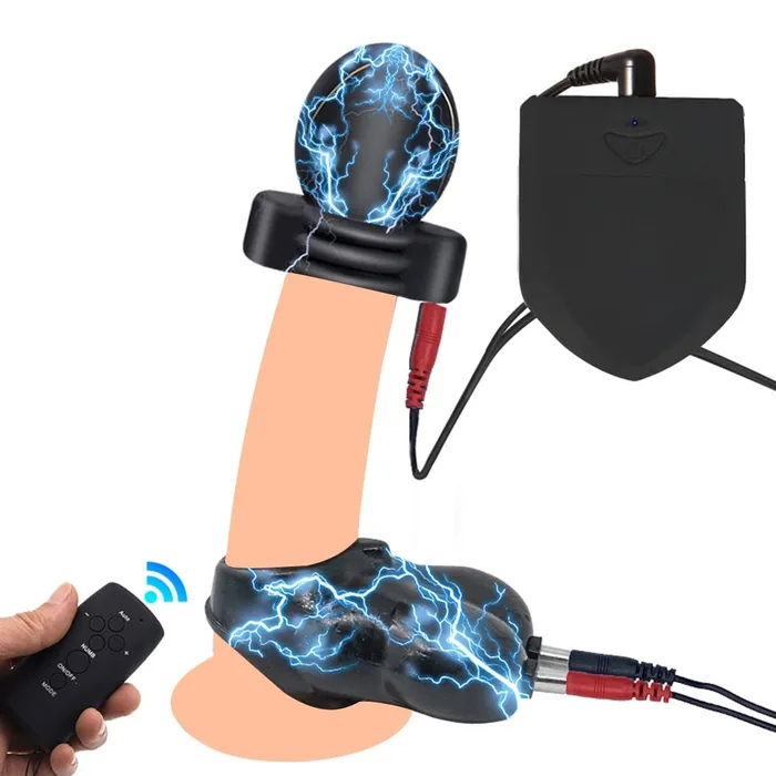 soniker Male Sex Toys Electric Cock Ring CBT Electro Sex Bdsm Ring On Penis Ball Stretcher Testicle Massager