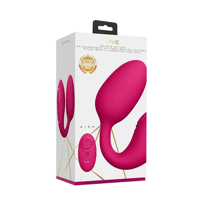 VIVE AIKA Pulsing Dual Stimulating Egg Vibrator Pink Shots Vibrators