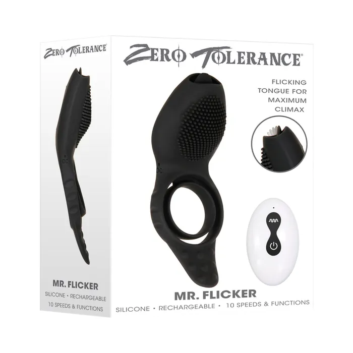 Zero Tolerance Anal Zero Tolerance Mr Flicker RemoteControlled Flicking Tongue Vibrating Cockring Black